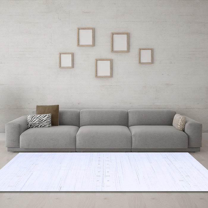 Machine Washable Solid Blue Modern Rug in a Living Room, wshcon2450blu