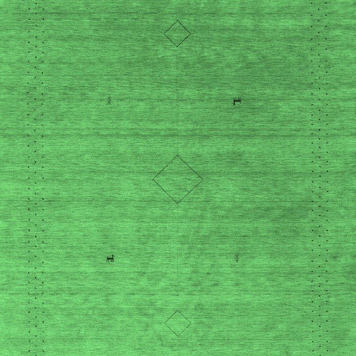 Machine Washable Abstract Emerald Green Contemporary Area Rugs, wshcon2451emgrn