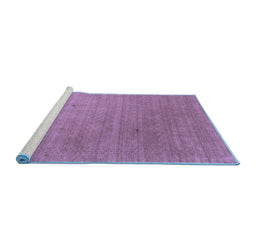 Sideview of Machine Washable Abstract Blue Contemporary Rug, wshcon2451blu