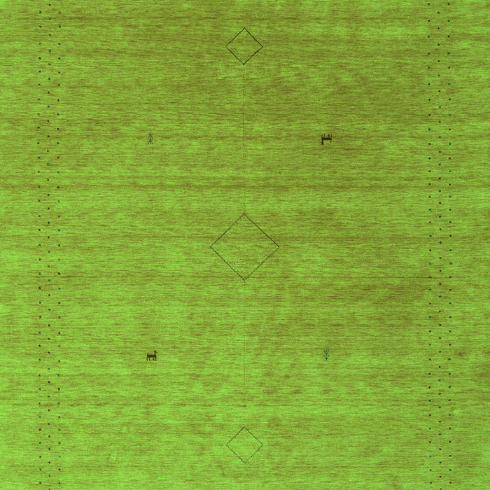 Serging Thickness of Machine Washable Abstract Green Contemporary Area Rugs, wshcon2451grn