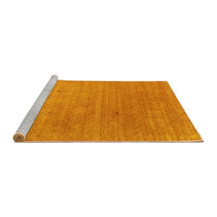 Sideview of Machine Washable Abstract Yellow Contemporary Rug, wshcon2451yw