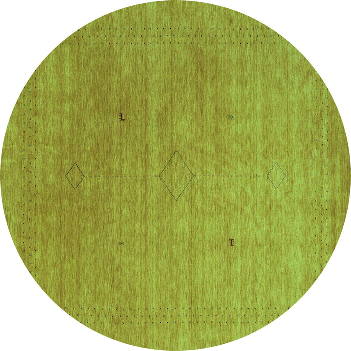 Round Abstract Turquoise Contemporary Rug, con2451turq