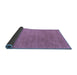 Sideview of Abstract Blue Contemporary Rug, con2451blu