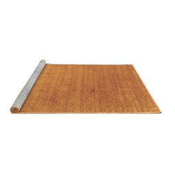 Sideview of Machine Washable Abstract Brown Contemporary Rug, wshcon2451brn
