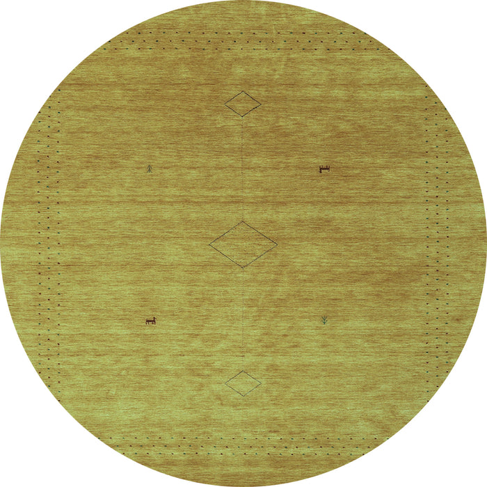 Round Abstract Light Blue Contemporary Rug, con2451lblu