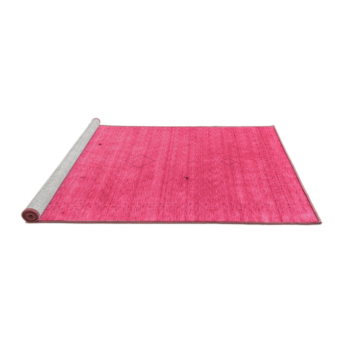 Sideview of Machine Washable Abstract Pink Contemporary Rug, wshcon2451pnk