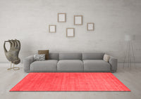 Machine Washable Abstract Red Contemporary Rug, wshcon2451red