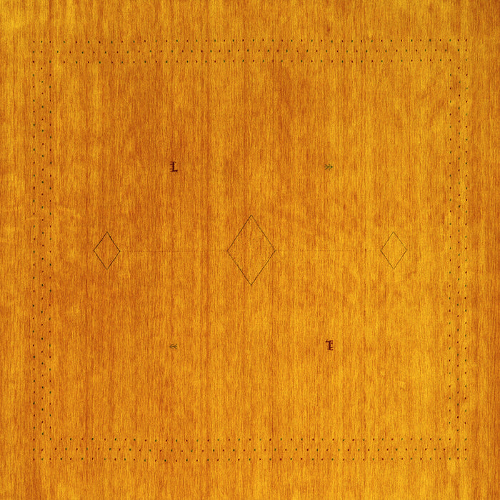 Square Abstract Yellow Contemporary Rug, con2451yw