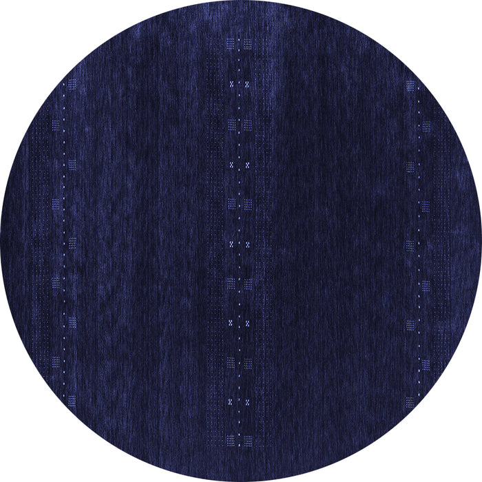 Round Machine Washable Abstract Blue Contemporary Rug, wshcon2452blu