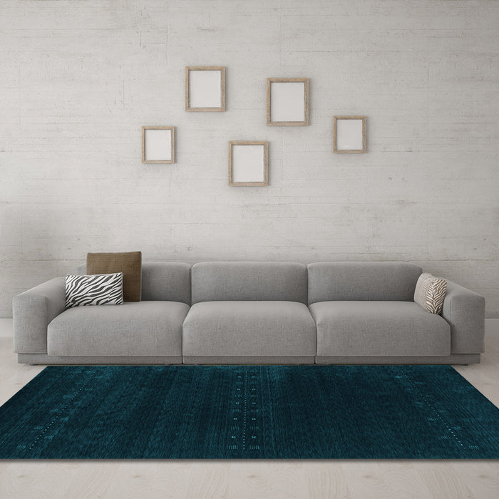 Machine Washable Abstract Light Blue Contemporary Rug in a Living Room, wshcon2452lblu