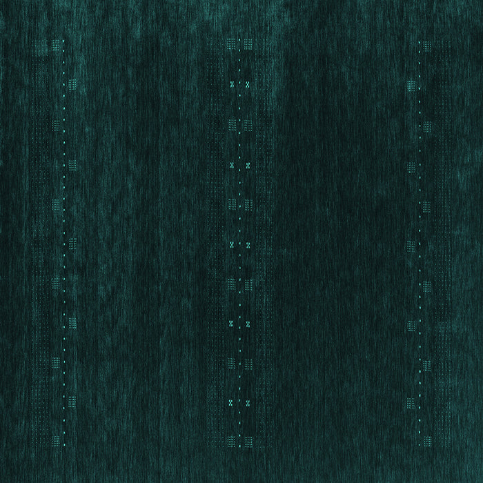 Square Machine Washable Abstract Turquoise Contemporary Area Rugs, wshcon2452turq