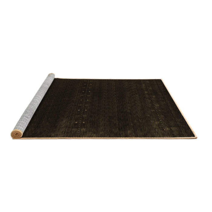 Sideview of Machine Washable Abstract Brown Contemporary Rug, wshcon2452brn