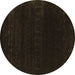 Round Machine Washable Abstract Brown Contemporary Rug, wshcon2452brn