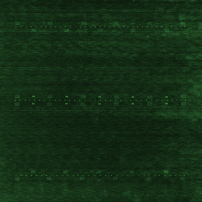 Serging Thickness of Abstract Green Contemporary Rug, con2452grn