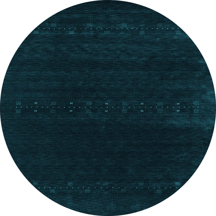 Round Abstract Light Blue Contemporary Rug, con2452lblu