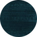 Round Abstract Light Blue Contemporary Rug, con2452lblu