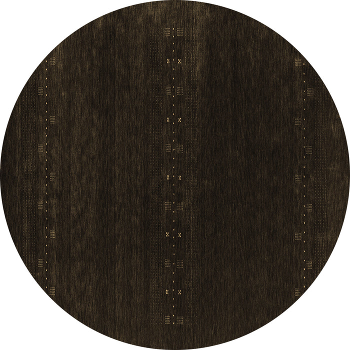 Round Abstract Brown Contemporary Rug, con2452brn
