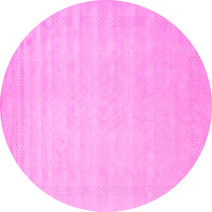 Round Solid Pink Modern Rug, con2453pnk