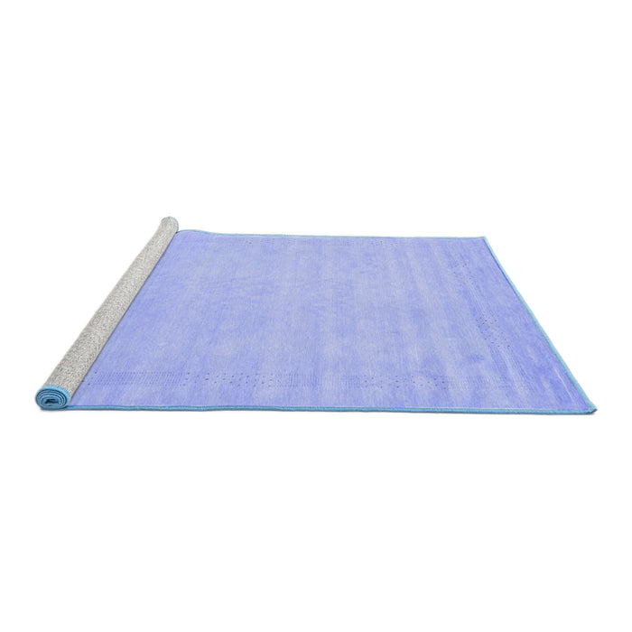 Sideview of Machine Washable Solid Blue Modern Rug, wshcon2453blu
