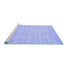 Sideview of Machine Washable Solid Blue Modern Rug, wshcon2453blu