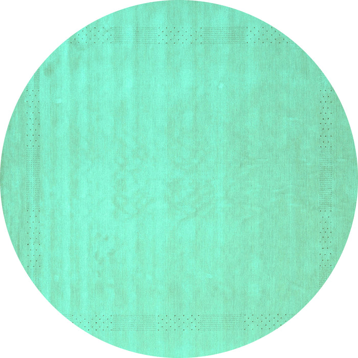 Round Solid Turquoise Modern Rug, con2453turq