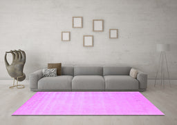Machine Washable Solid Purple Modern Area Rugs in a Living Room, wshcon2453pur