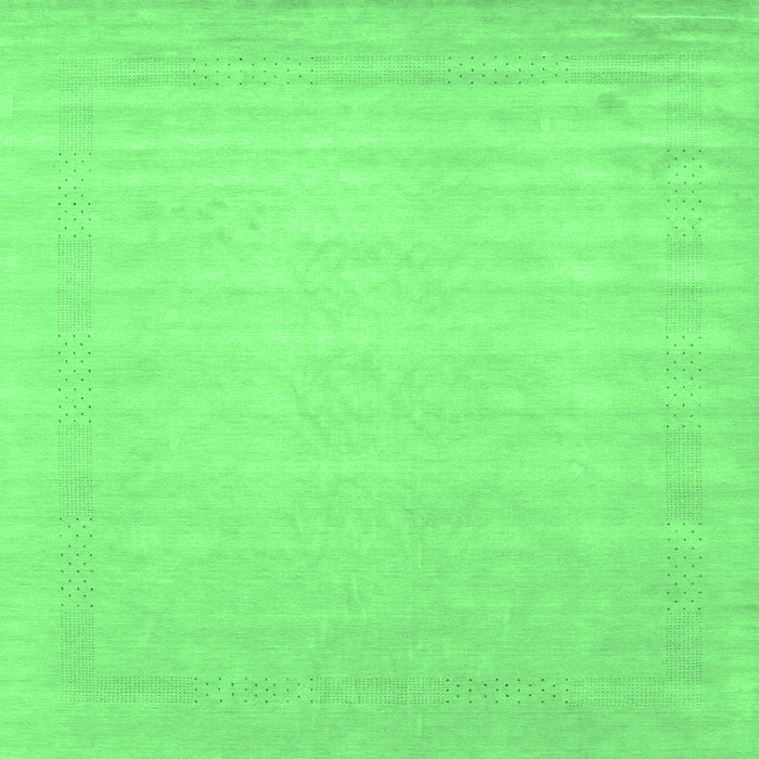 Square Machine Washable Solid Emerald Green Modern Area Rugs, wshcon2453emgrn