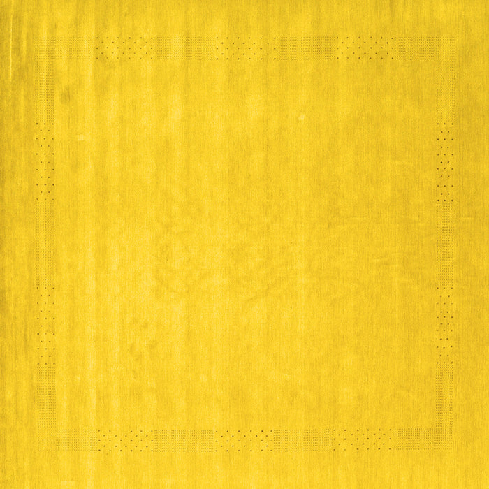 Square Solid Yellow Modern Rug, con2453yw