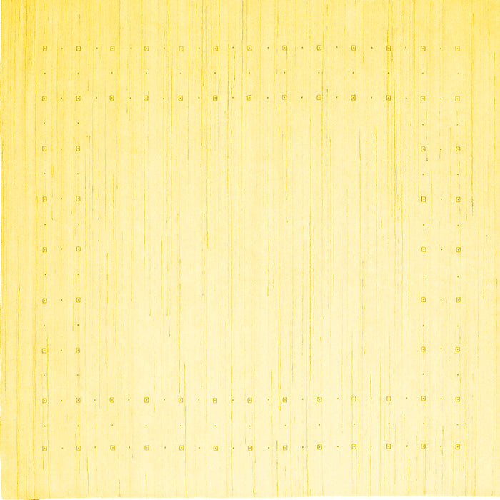 Square Machine Washable Solid Yellow Modern Rug, wshcon2454yw