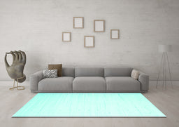 Machine Washable Solid Turquoise Modern Area Rugs in a Living Room,, wshcon2454turq
