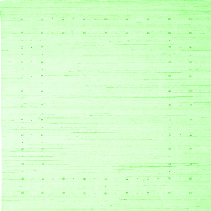 Round Machine Washable Solid Green Modern Area Rugs, wshcon2454grn