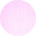 Round Machine Washable Solid Pink Modern Rug, wshcon2454pnk