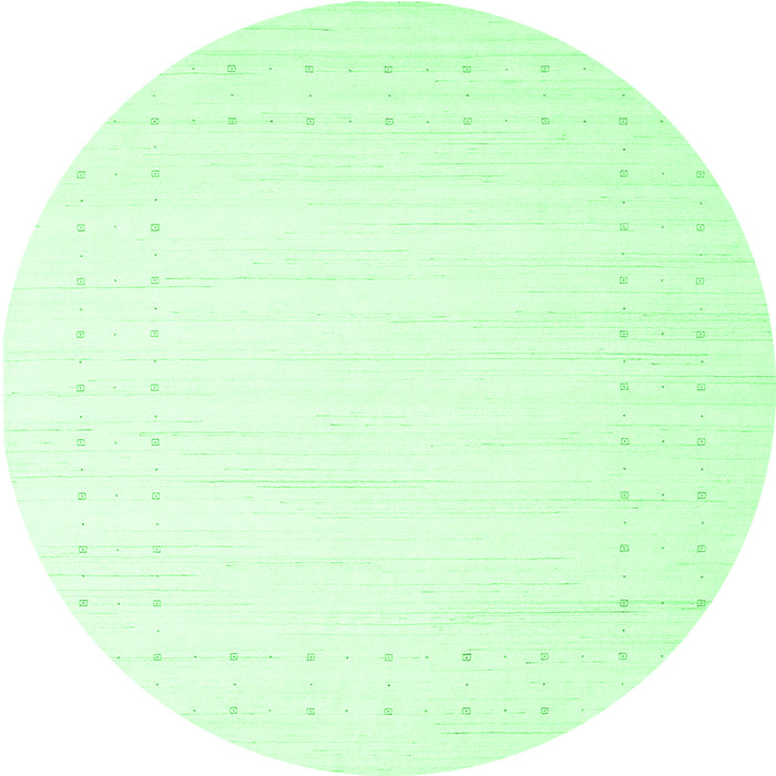 Round Machine Washable Solid Emerald Green Modern Area Rugs, wshcon2454emgrn