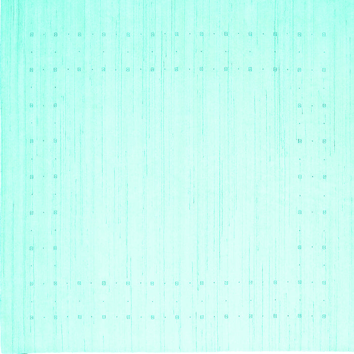 Square Machine Washable Solid Turquoise Modern Area Rugs, wshcon2454turq