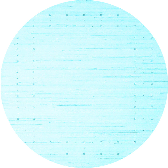 Round Machine Washable Solid Light Blue Modern Rug, wshcon2454lblu