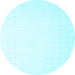 Round Machine Washable Solid Light Blue Modern Rug, wshcon2454lblu