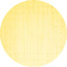 Round Machine Washable Solid Yellow Modern Rug, wshcon2454yw