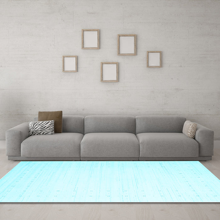 Machine Washable Solid Light Blue Modern Rug in a Living Room, wshcon2454lblu