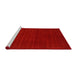 Serging Thickness of Machine Washable Contemporary Neon Red Rug, wshcon2455