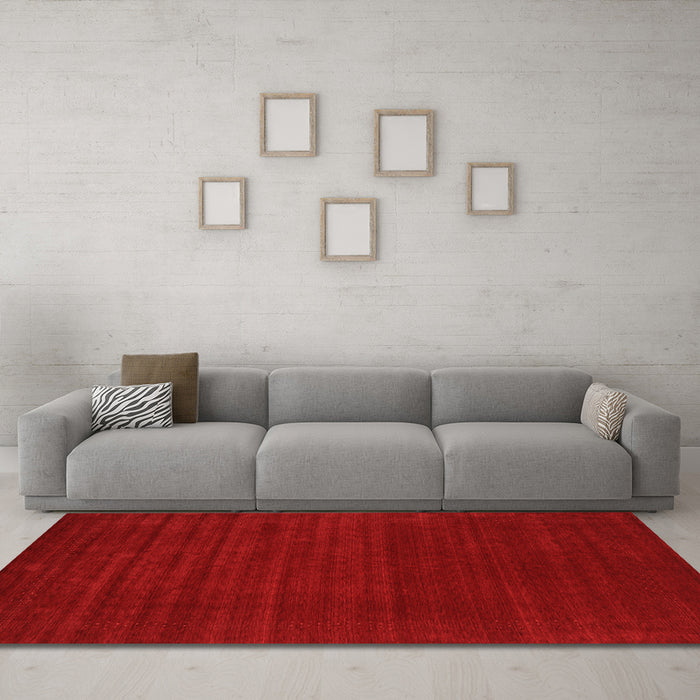 Machine Washable Abstract Orange Contemporary Area Rugs in a Living Room, wshcon2455org