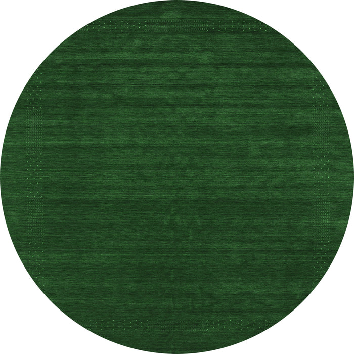 Round Abstract Emerald Green Contemporary Rug, con2455emgrn