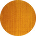 Round Abstract Yellow Contemporary Rug, con2456yw