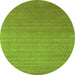 Square Abstract Green Contemporary Rug, con2456grn