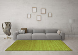 Machine Washable Abstract Turquoise Contemporary Area Rugs in a Living Room,, wshcon2456turq
