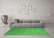 Machine Washable Abstract Emerald Green Contemporary Area Rugs in a Living Room,, wshcon2456emgrn