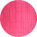 Round Abstract Pink Contemporary Rug, con2456pnk