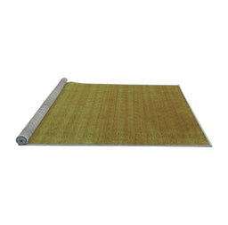 Sideview of Machine Washable Abstract Light Blue Contemporary Rug, wshcon2456lblu