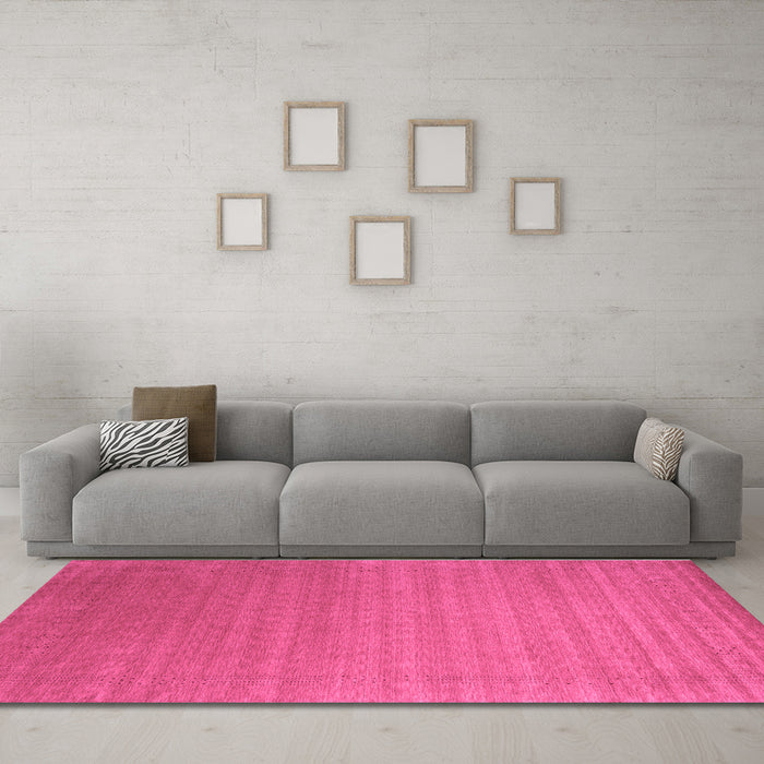 Machine Washable Abstract Purple Contemporary Area Rugs in a Living Room, wshcon2456pur