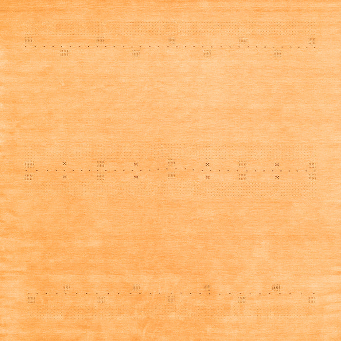 Round Machine Washable Solid Orange Modern Area Rugs, wshcon2457org