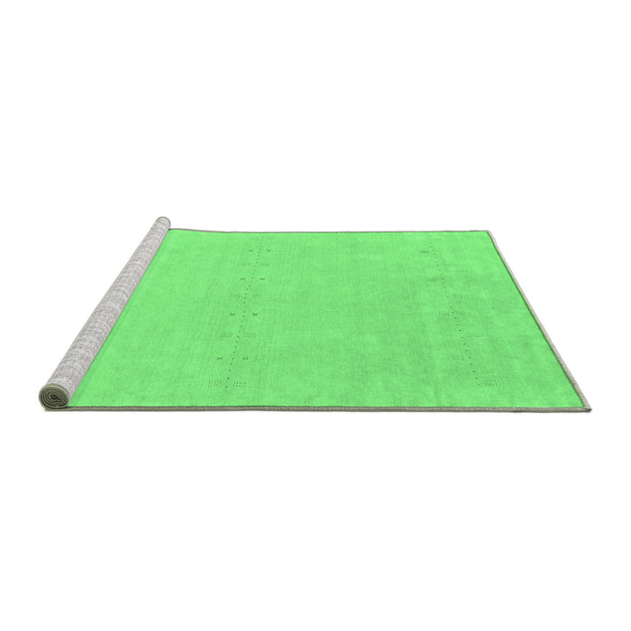 Sideview of Machine Washable Solid Emerald Green Modern Area Rugs, wshcon2457emgrn